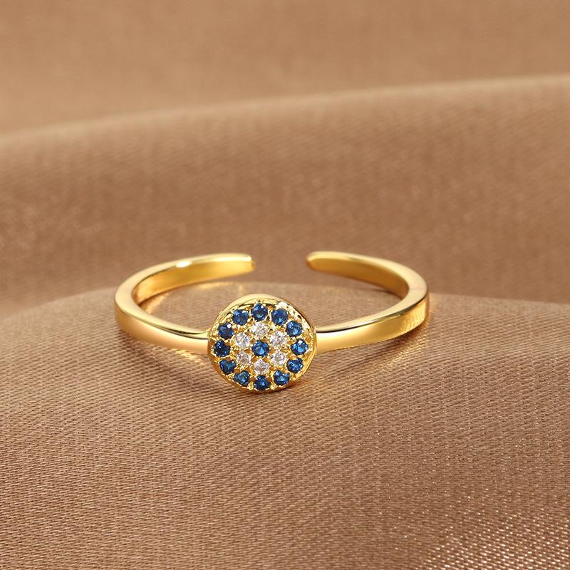 European and American Style Blue Demon Eye Zircon Ring