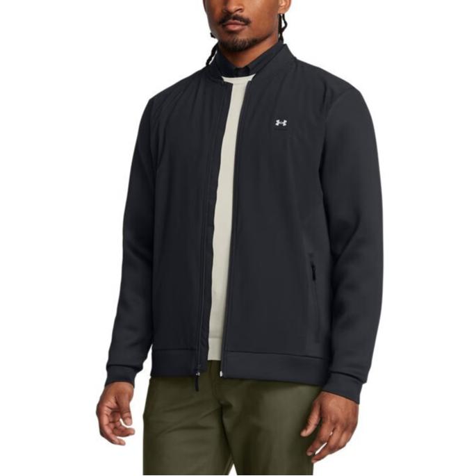 Under Armour Drive Pro Geweven Golf Sport Jack met Opstaande Kraag Heren Jack Zwart 1387117-001