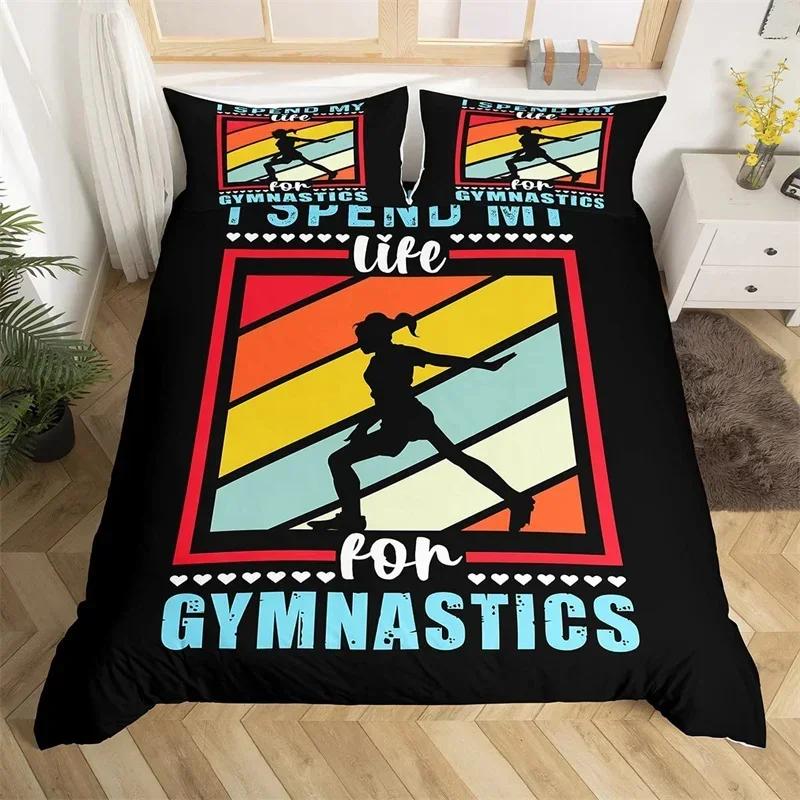 Gymnastik Sport Dynetrekksett Regnbue Akvarell Tie Dye Queen Sengetøysett Mikrofiber Cheerleading Dynetrekk For Yogaelsker