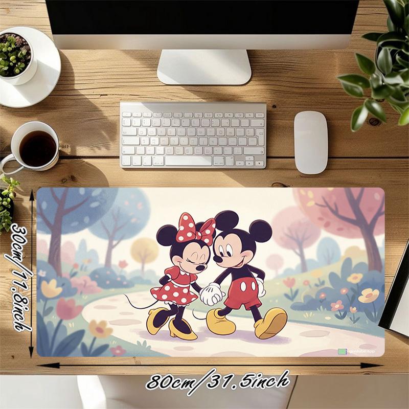 Mickey Minnie Xl Gaming Mouse Pad Nonslip Rubber Base Stitched Edge Waterproof Desk Mat For Pc Laptop Gamer Office Computer Accessories C929540