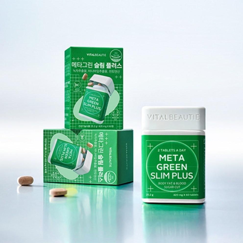 Vital Beautie Meta Green Slim Plus Dieetsupplement 60 st + Navulling 120 st Set