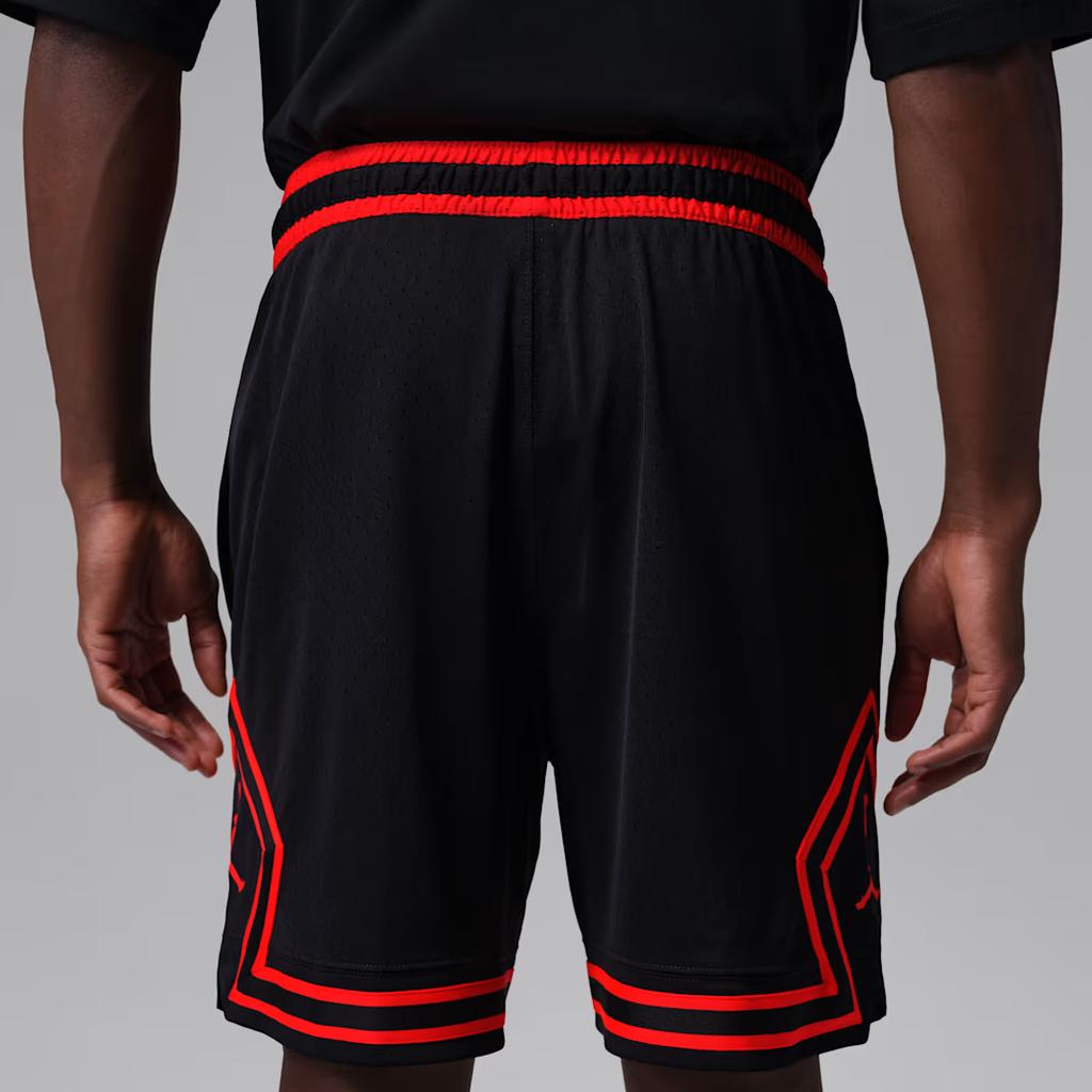 Nike Mesh Diamond Quick-Dry Three-Quarter Sports Shorts Men Shorts Black Red HF9910-014