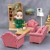 Cute 1:12 Dolls Sofa Pillows Set 8*6.5*7.5cm Miniature Doll House Accessories  Children Toys Gift