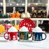 2024 Tasse en Céramique de Noël Mignonne Tasse Cadeau de Noël Tasse à Eau Domestique Tasse de Bureau avec Couvercle
