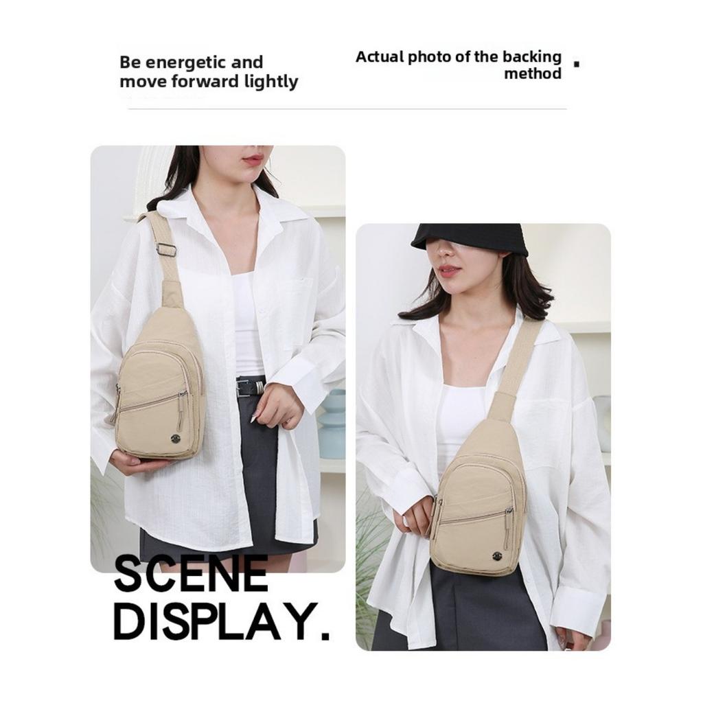 Ladies' Chest Bag, Adjustable Shoulder Straps, Multiple Compartments and Zipper Closure, Durable Material, Suitable for Daily Use, Travel, and Work