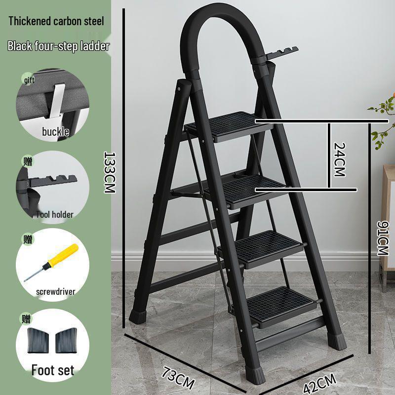 Fengrong Multi-Functional Telescopic A-Frame Step Ladder (Carbon Steel)