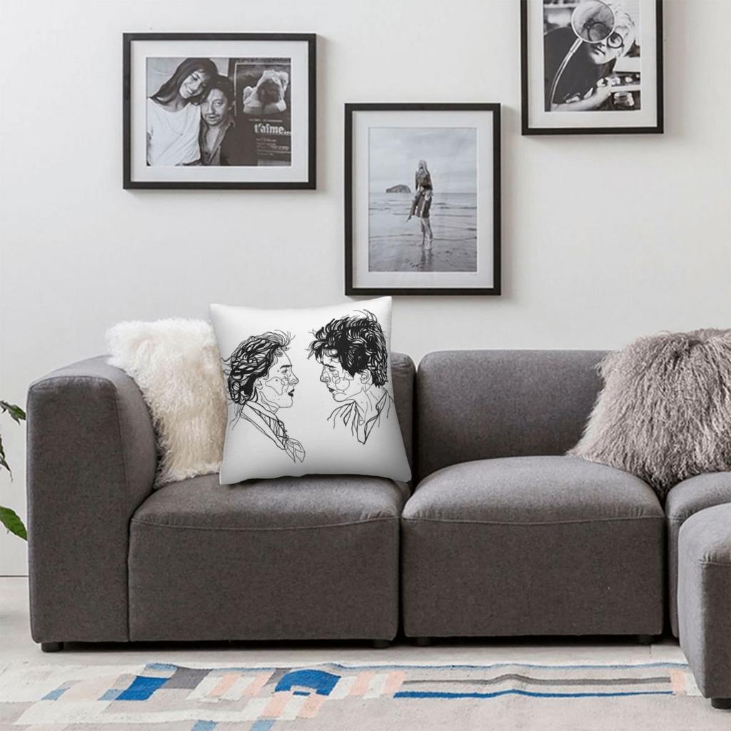 Jo Laurie Little Women quadratischer Kissenbezug Polyester Leinen Samt Kreativer Reißverschluss Dekor Kissenbezug für Sofakissen Zimmerkissenbezug 45X45