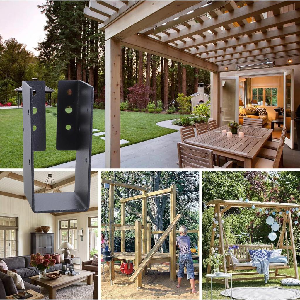 Adjustable Deck Post Anchors Base Brackets Portable Sturdy Reinforced Accessory for Secure Deck Structure Support