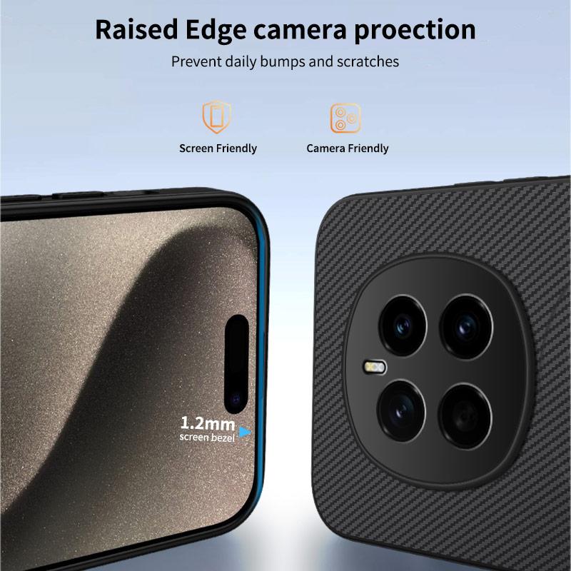 For Honor Magic7 5G Case Compatible with MagSafe WANLONFENG TQ Series Carbon Fiber Texture PC TPU Phone Cover