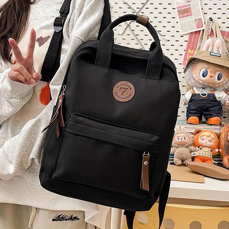 Schoolbag Japanese Retro Canvas Backpack Female Versatile Vintage Street Backpack Junior High School Student Schoolbag Male Wholesale