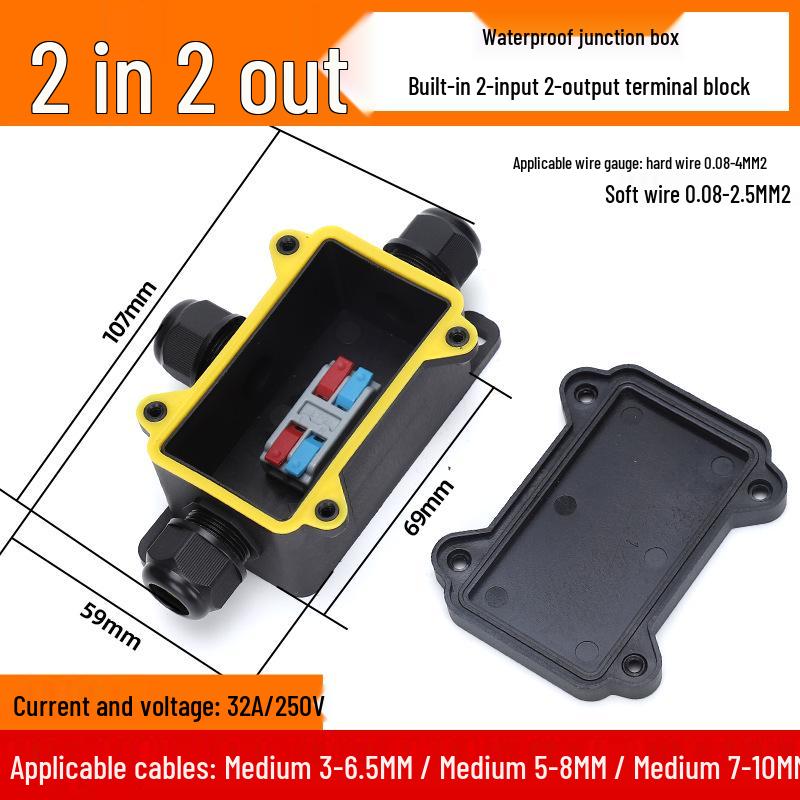 Boîte de jonction de terminal étanche IP68 pour usage extérieur, submersible et étanche à la pluie, idéale pour les lampadaires.