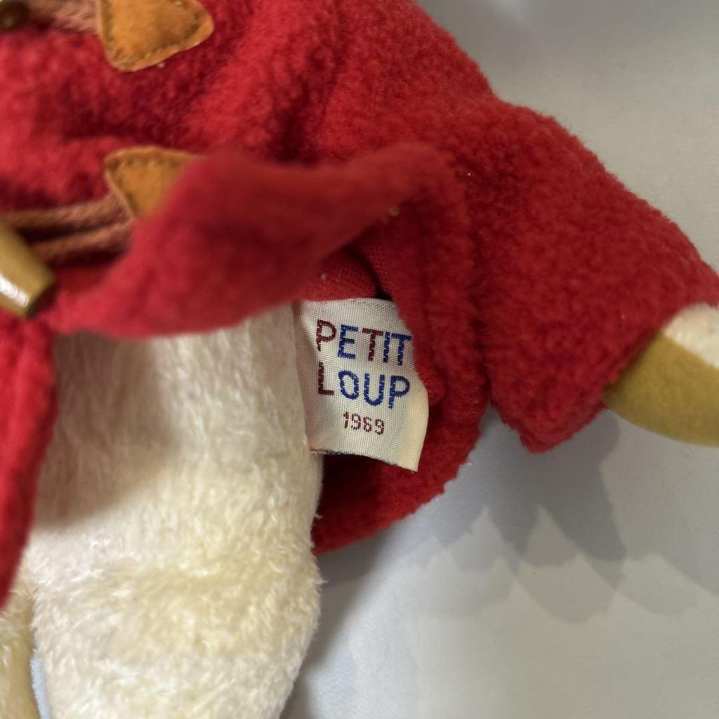 [USED] Petit Lou Teddy Bear Plush Toy with Red Duffle Coat