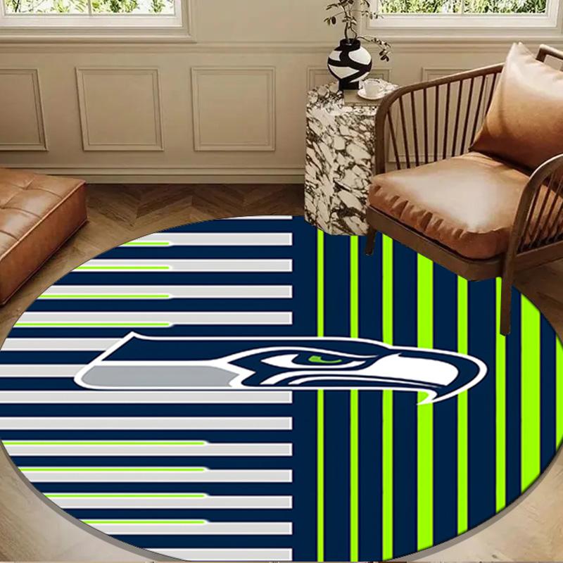 Seattle Seahawks Logo Round mat, Anti-slip Circle Carpet Chair rug For livingroom,Bedroom, doormat home decor Gift Christmas Gifts