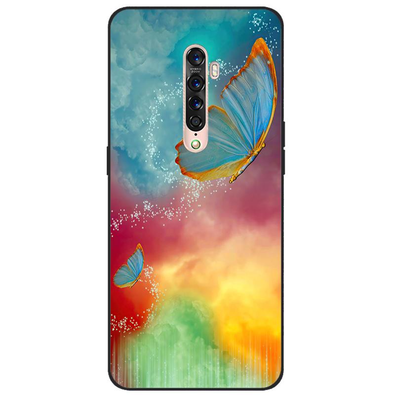 Für OPPO Reno 2 Hülle Weiches TPU-Silikon Cartoon Rückseite Handyhüllen TPU Schwarzer Stoßfänger für Hülle PCKM70, PCKT00, PCKM00, CPH1907
