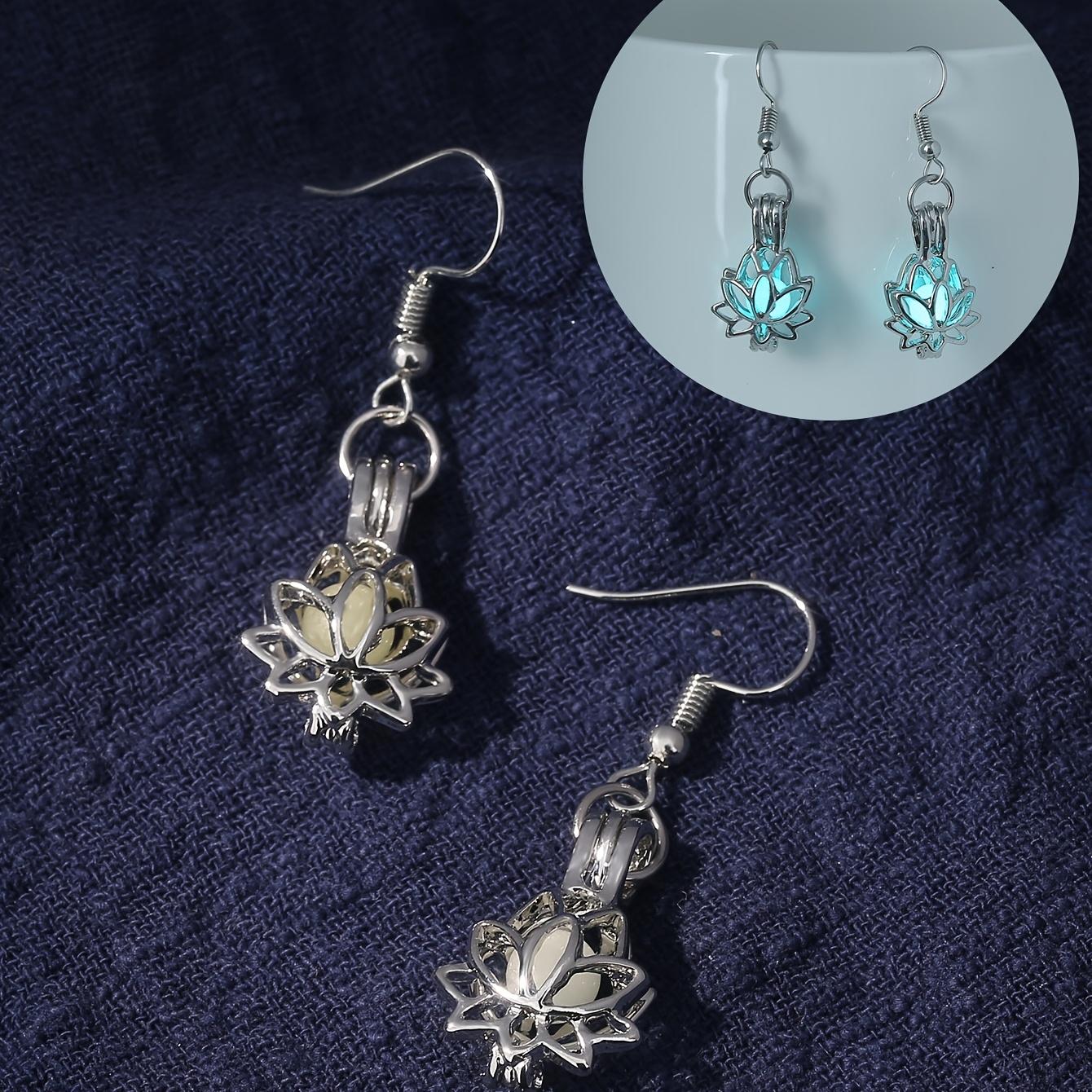 

1Pair of Fashion Trend Lotus Pendant Earrings for Women, Suitable for Night Parties To Wear Halloween Gifts