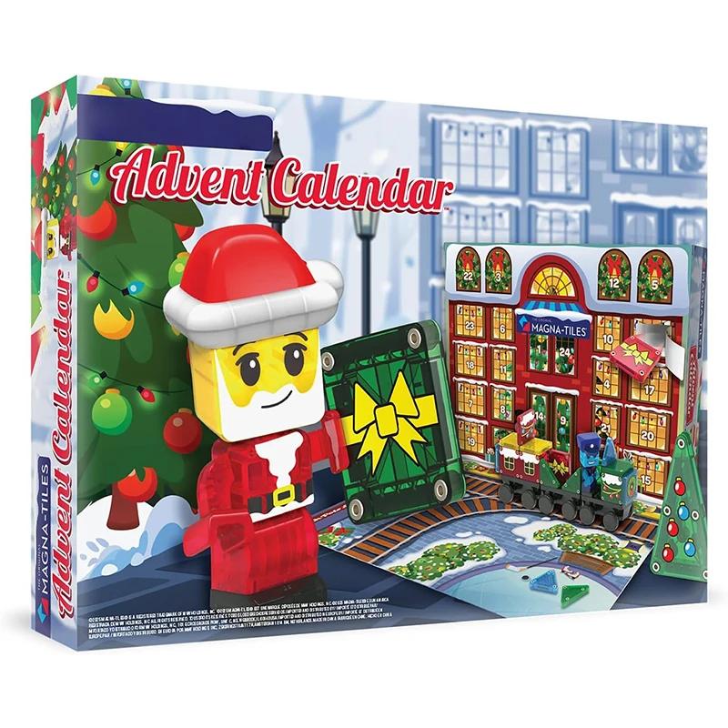 

2025 Christmas Advent Calendar 24 Days of Christmas Scene Set Train Building Blocks Kits Countdown Calendar Gift for Children A
