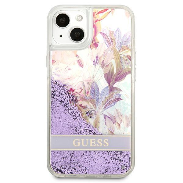 Guess Guhcp13Slflsu Iphone 13 Mini 5,4 Fioletowy/Purple Hardcase Flower Liquid Glitter