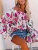 Spring/Summer Floral Off-the-Shoulder Bell Sleeve Top