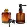 Thick Clear Soap Dispenser 12Oz Hand Soap Containers Liquid Brown Soap Bottle  Countertop