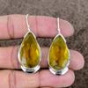 Citrine Gemstone Handmade 925 Sterling Silver Jewelry Earring 2.05" KKG-611