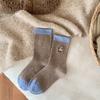 Ladies Autumn and Winter Warm Cartoon Embroidery Lovely Tube Pile Socks