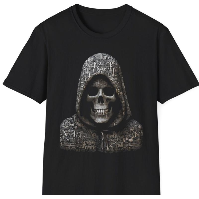 Skull Art Text Graphic Drawing Illustration Motif Skull T Shirt S