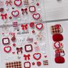 5D Embossed Lace Trim Heart Weave Fabric Nail Art Stickers - DIY Nail Accessories
