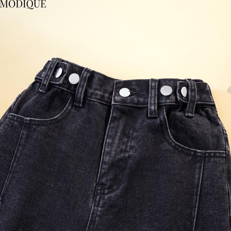 MODIQUE 2025 Nou Mărimi Mari Casual de Vară pentru Femei cu Talie Înaltă Drepți Scurți din Denim Albastru Dama Largi de Bază Pantaloni Cinci Sferturi