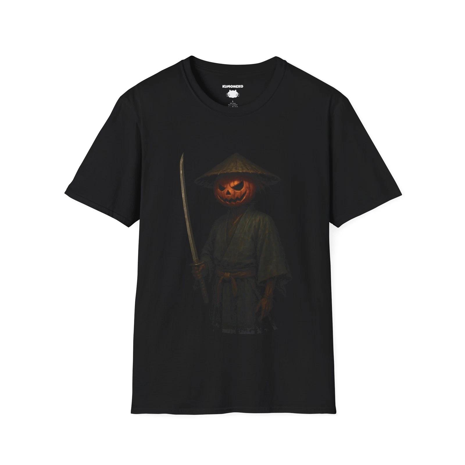 Pumpkin Samurai T-Shirt, Japanese Ghost Warrior Tee XL