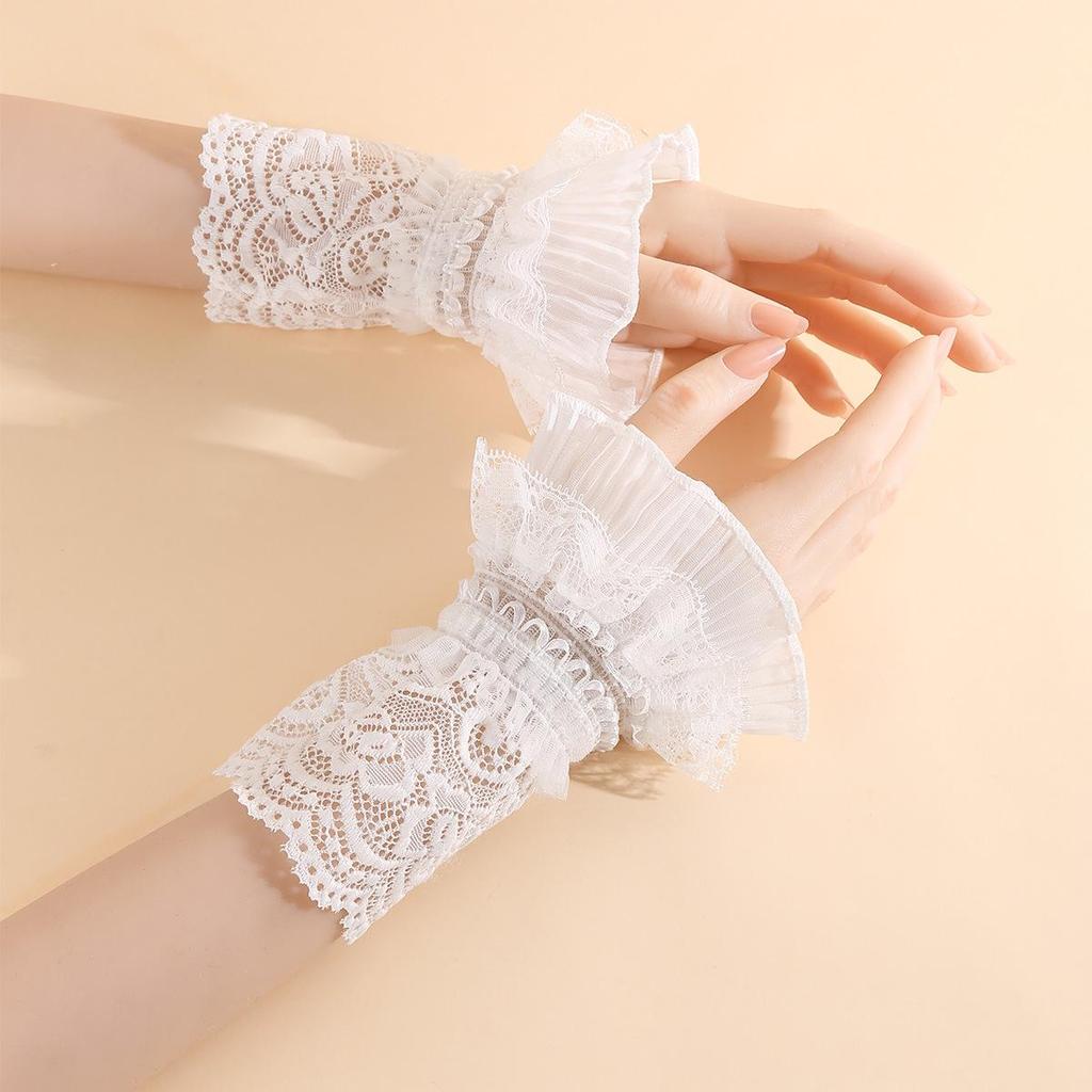 Bell Sleeve Faux Wrist Cuffs Decorative Gloves Nail Art Props Fairy Sleeves for Women