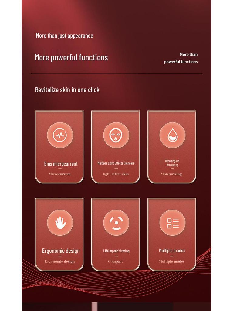 Microcurrent Essence Facial Lifting & Firming Beauty Device with Radio Frequency Skin Rejuvenation