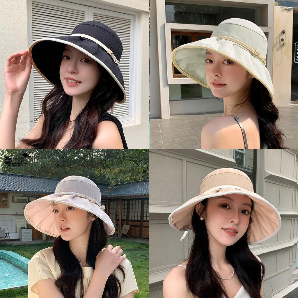Summer Sun Protection Bucket Hat With Wide Brim For Women Outdoor Casual Fashion