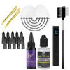 UV Hair Set Fast Curing UV Lamp Anti-UV Shield Guards 30ml UV Glue Remover with 30g UV Curing Glue for UV Cured Hair Extensions UV Lamp