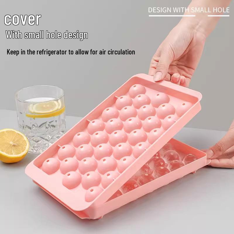 Food Grade Ice Ball Mold - Round Plastic Ice Cube Tray for Homemade Ice