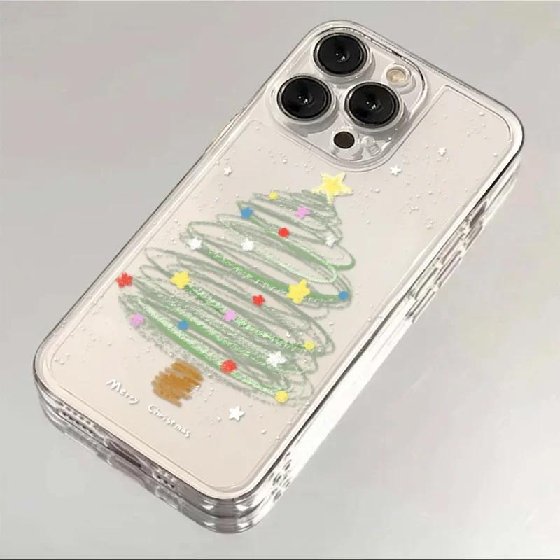 Fun Christmas Tree Phone Case For Samsung S25 S24 S23 S22 S21 S20 S10 FE Note20 Note10 Plus Ultra Lite 5G Clear Soft TPU Cover