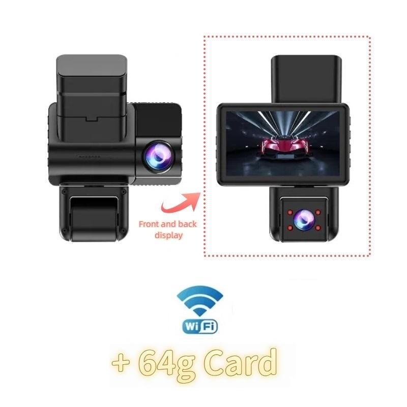Dash Cam with Triple Recording, HD 1080P, WiFi, Infrared Night Vision, and Ultra-wide-angle Triple Lens
