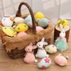 12 Piece Colorful Easter Hanging Egg Flower Dot Pattern Easter Party Decoration  Home