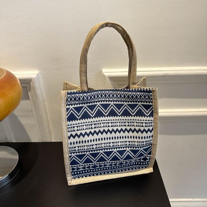 Canvas Ethnic Style Large Capacity Tote Bag Women's 2026 New Fashion Portable Mummy Bag Student Class Shoulder Bag