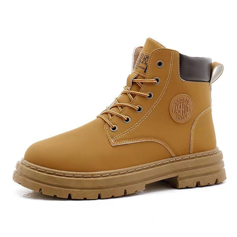 Locomotive Martin boots autumn winter high-top British style tooling boots thick-soled non-slip wear-resistant rhubarb boots men