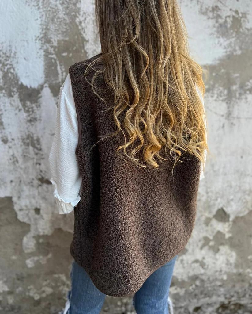 2024 Lammwollfleece-Knopfweste - Herbst/Winter-Kollektion