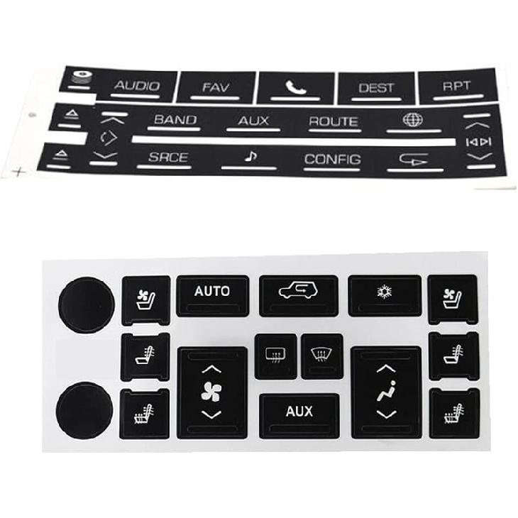 AC & Radio Repair Stickers for 2007-2014 Cadillac Escalade EXT ESV, Climate Control and Multimedia Button Repair Decal Stickers