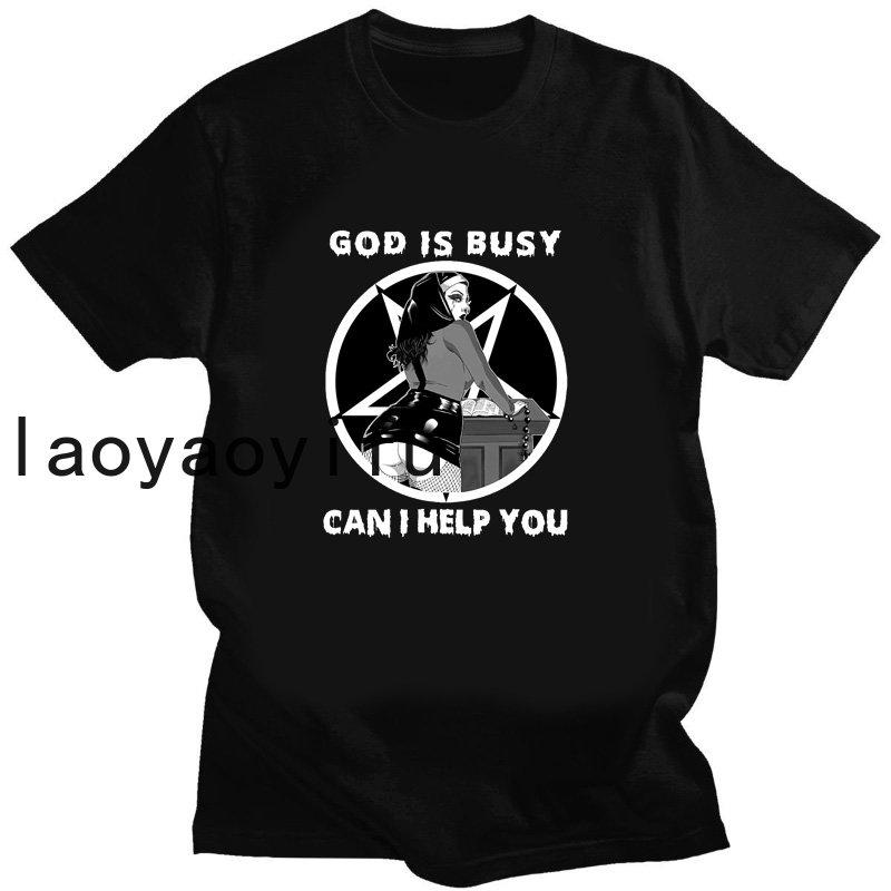 Bad Fun Nun Religion Tshirt New Men Print Aesthetic Shirt O-Neck Short Sleeves Summer Casual Homme O-Neck Tee Shirt Streetwear