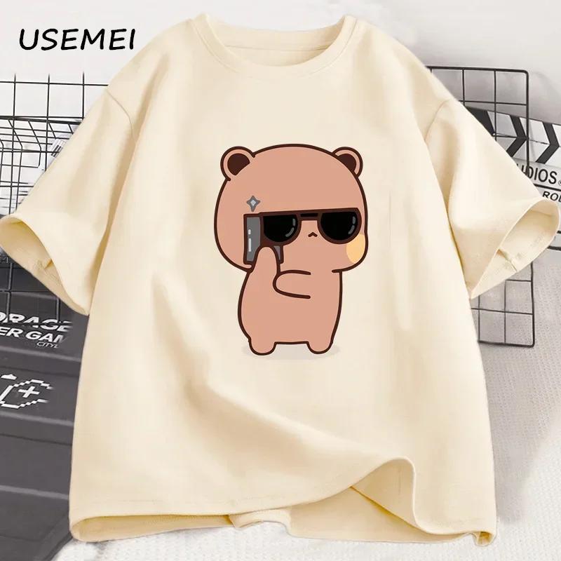 Bubu Dudu Partner T-Shirt Bär Panda Sind Spion Liebe Dinge Partner Tun T-Shirt Niedlich Passend Baumwolle T-Shirt Damen Unisex Geschenk Valentinstag