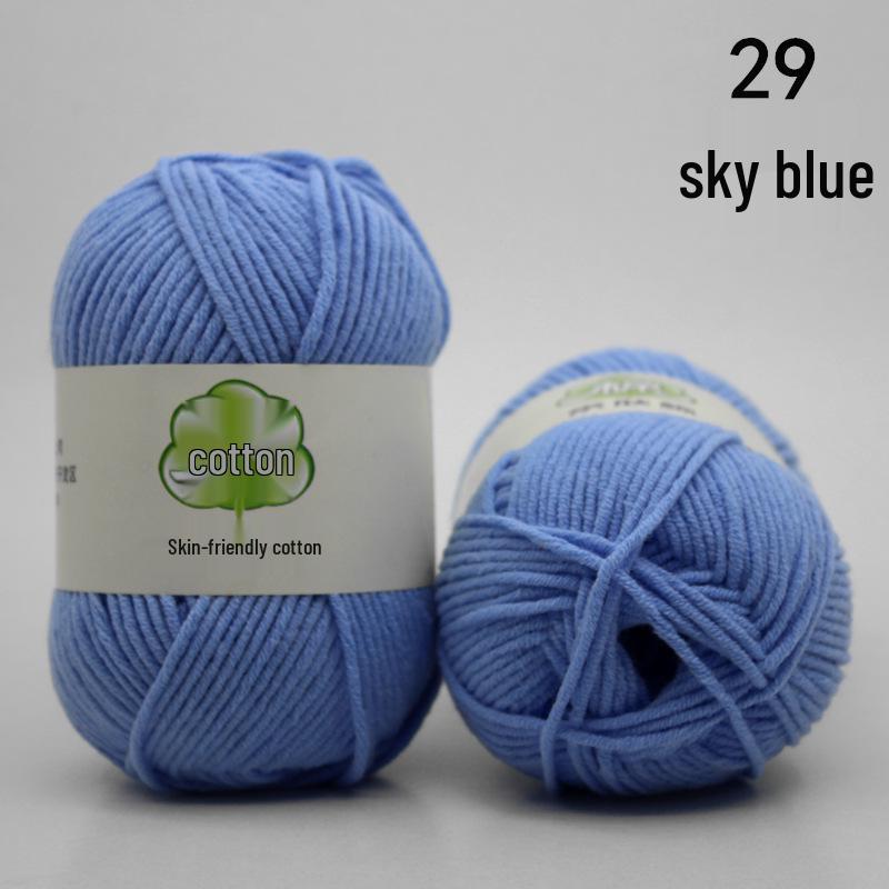 Combed 5-Ply Milk Cotton Yarn for DIY Knitting & Crochet - Medium-Thick Scarf & Blanket Material Pack