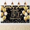 Happy 50th Anniversary Banner Party Decorations Universal Seasonal Celebrations Perfect for Any Anniversary Event