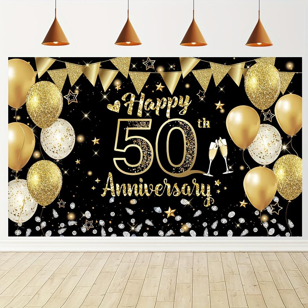 Happy 50th Anniversary Banner Party decorations universal seasonal celebrations perfect for any anniversary event 110x180cm