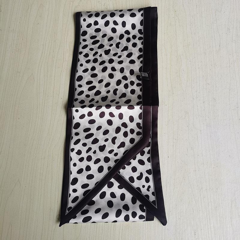 Fashion Blue Print Silk Scarf Women Soft Satin Horse Hairband Bevel Neckerchief Office Hijab Headband Foulard Bag Ribbons Gift