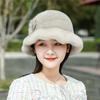 Mink Fur Bucket Hat New Women's Winter Warm Fur Hat Ruffle Top Hat Thickened Outdoor Fisherman's Hat Girl's Hat