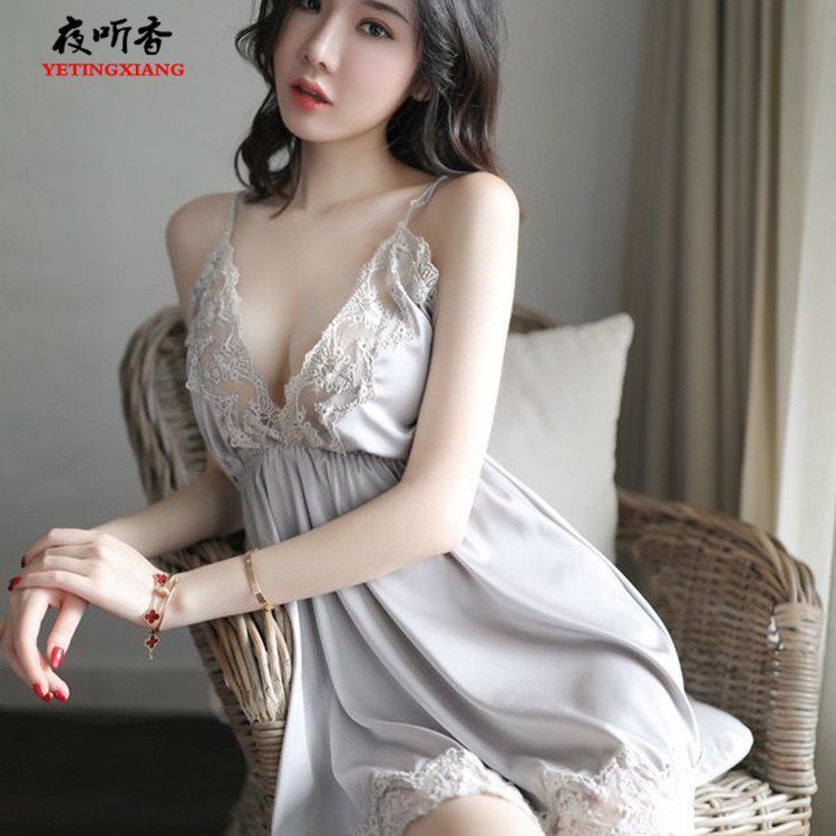 New erotic underwear, women's lace sexy underwear embroidery, breast-exposed temptation set