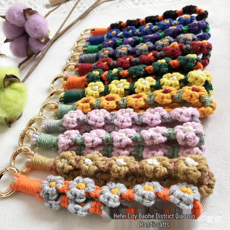 Colorful Daisy Wrist Strap Keychain & Bag Charm Accessory